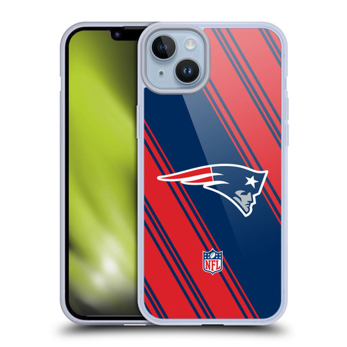 NFL New England Patriots Artwork Stripes Soft Gel Case for Apple iPhone 14 Plus
