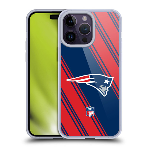 NFL New England Patriots Artwork Stripes Soft Gel Case for Apple iPhone 14 Pro Max