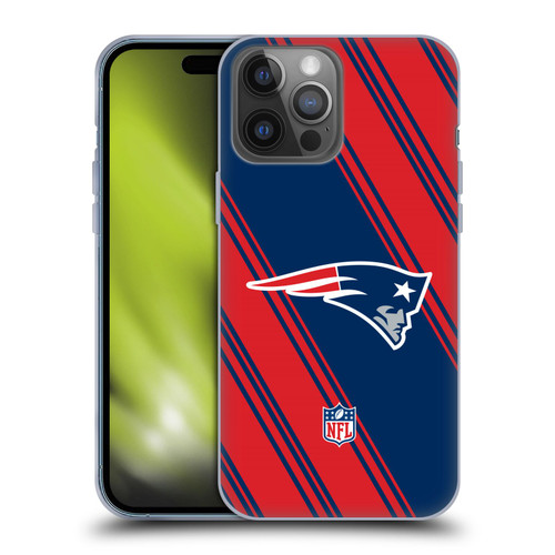 NFL New England Patriots Artwork Stripes Soft Gel Case for Apple iPhone 14 Pro Max