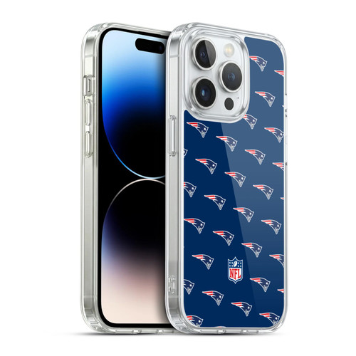NFL New England Patriots Artwork Patterns Soft Gel Case for Apple iPhone 14 Pro