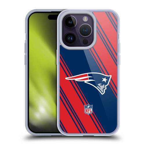 NFL New England Patriots Artwork Stripes Soft Gel Case for Apple iPhone 14 Pro