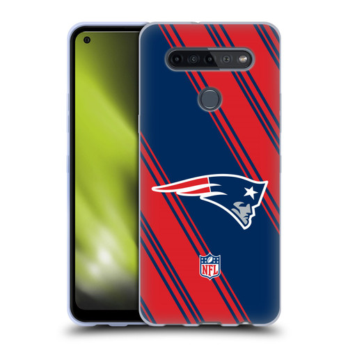 NFL New England Patriots Artwork Stripes Soft Gel Case for LG K51S