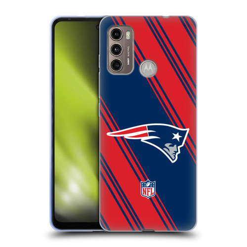 NFL New England Patriots Artwork Stripes Soft Gel Case for Motorola Moto G60 / Moto G40 Fusion