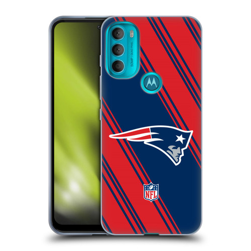 NFL New England Patriots Artwork Stripes Soft Gel Case for Motorola Moto G71 5G
