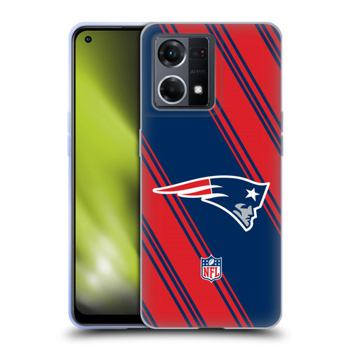 NFL New England Patriots Artwork Stripes Soft Gel Case for OPPO Reno8 4G