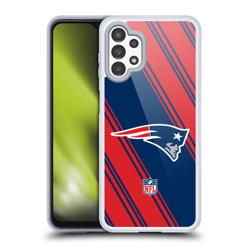 NFL New England Patriots Artwork Stripes Soft Gel Case for Samsung Galaxy A13 (2022)