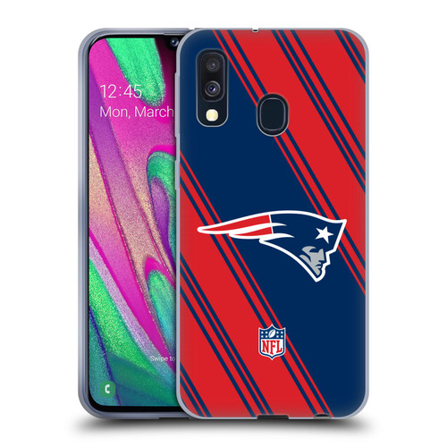 NFL New England Patriots Artwork Stripes Soft Gel Case for Samsung Galaxy A40 (2019)
