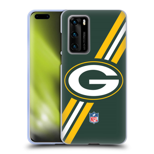 NFL Green Bay Packers Logo Stripes Soft Gel Case for Huawei P40 5G