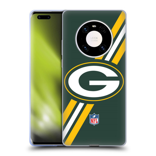 NFL Green Bay Packers Logo Stripes Soft Gel Case for Huawei Mate 40 Pro 5G