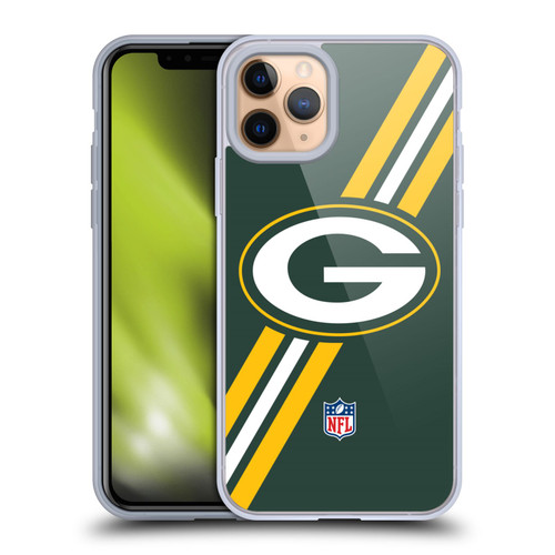 NFL Green Bay Packers Logo Stripes Soft Gel Case for Apple iPhone 11 Pro