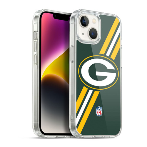 NFL Green Bay Packers Logo Stripes Soft Gel Case for Apple iPhone 14