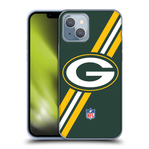 NFL Green Bay Packers Logo Stripes Soft Gel Case for Apple iPhone 14