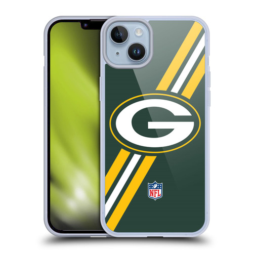 NFL Green Bay Packers Logo Stripes Soft Gel Case for Apple iPhone 14 Plus & MagSafe