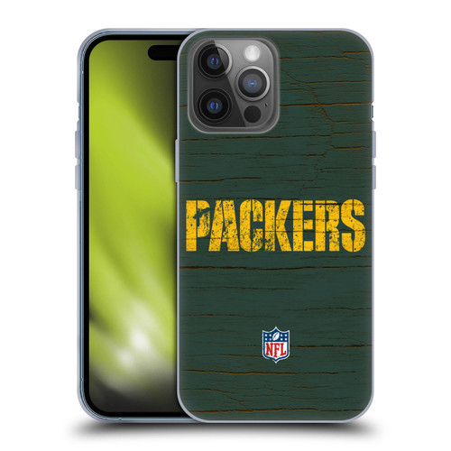 NFL Green Bay Packers Logo Distressed Look Soft Gel Case for Apple iPhone 14 Pro Max
