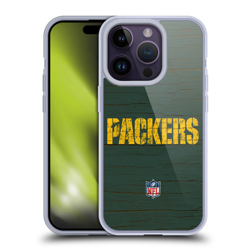 NFL Green Bay Packers Logo Distressed Look Soft Gel Case for Apple iPhone 14 Pro