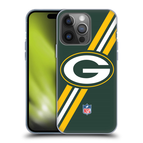 NFL Green Bay Packers Logo Stripes Soft Gel Case for Apple iPhone 14 Pro