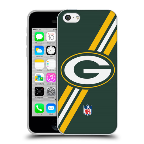 NFL Green Bay Packers Logo Stripes Soft Gel Case for Apple iPhone 5c