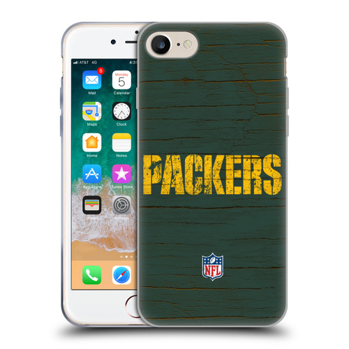 NFL Green Bay Packers Logo Distressed Look Soft Gel Case for Apple iPhone 7 / 8 / SE 2020 & 2022