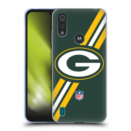 NFL Green Bay Packers Logo Stripes Soft Gel Case for Motorola Moto E6s (2020)