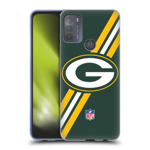 NFL Green Bay Packers Logo Stripes Soft Gel Case for Motorola Moto G50
