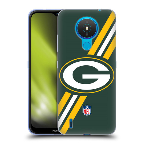 NFL Green Bay Packers Logo Stripes Soft Gel Case for Nokia 1.4