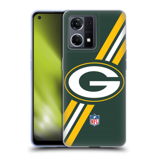 NFL Green Bay Packers Logo Stripes Soft Gel Case for OPPO Reno8 4G