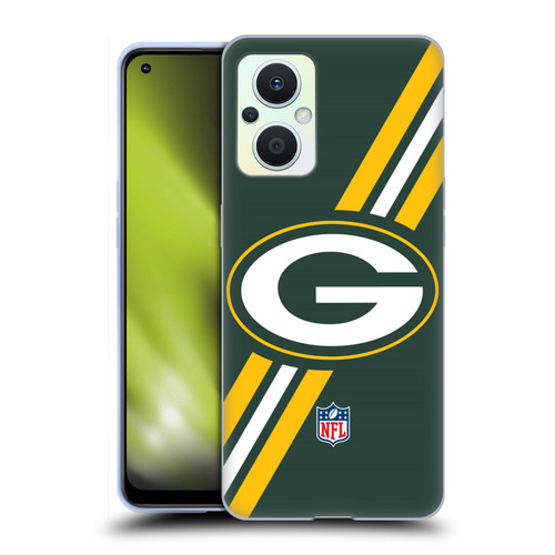 NFL Green Bay Packers Logo Stripes Soft Gel Case for OPPO Reno8 Lite