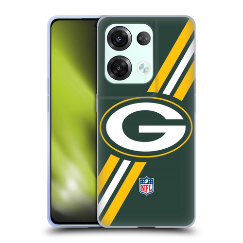 NFL Green Bay Packers Logo Stripes Soft Gel Case for OPPO Reno8 Pro