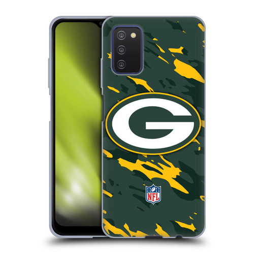 NFL Green Bay Packers Logo Camou Soft Gel Case for Samsung Galaxy A03s (2021)