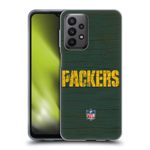 NFL Green Bay Packers Logo Distressed Look Soft Gel Case for Samsung Galaxy A23 / 5G (2022)