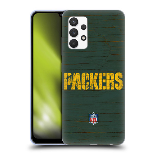 NFL Green Bay Packers Logo Distressed Look Soft Gel Case for Samsung Galaxy A32 (2021)