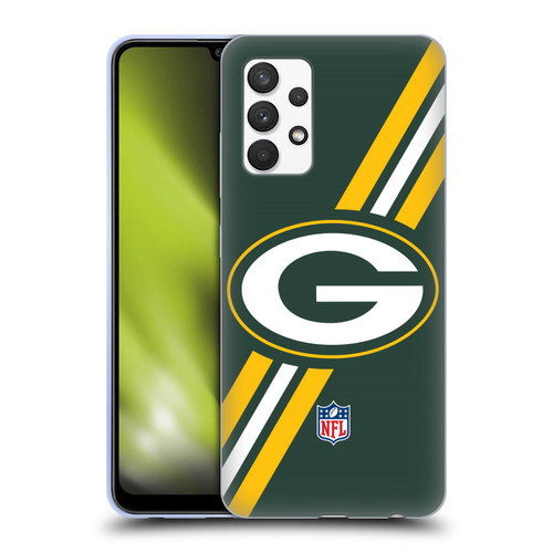 NFL Green Bay Packers Logo Stripes Soft Gel Case for Samsung Galaxy A32 (2021)