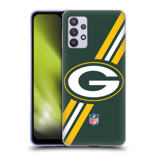 NFL Green Bay Packers Logo Stripes Soft Gel Case for Samsung Galaxy A32 5G / M32 5G (2021)