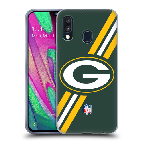 NFL Green Bay Packers Logo Stripes Soft Gel Case for Samsung Galaxy A40 (2019)
