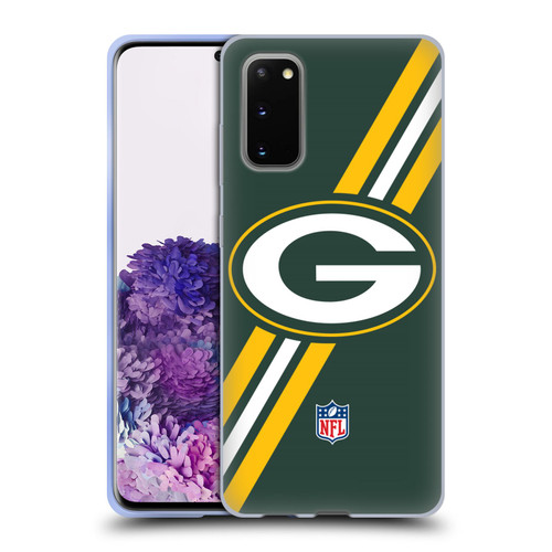 NFL Green Bay Packers Logo Stripes Soft Gel Case for Samsung Galaxy S20 / S20 5G