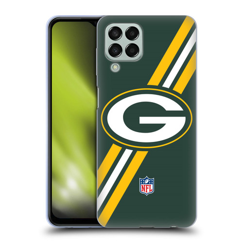 NFL Green Bay Packers Logo Stripes Soft Gel Case for Samsung Galaxy M33 (2022)