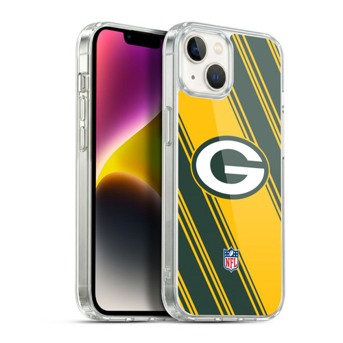 NFL Green Bay Packers Artwork Stripes Soft Gel Case for Apple iPhone 14 Plus