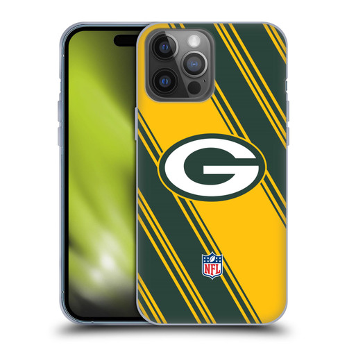 NFL Green Bay Packers Artwork Stripes Soft Gel Case for Apple iPhone 14 Pro Max