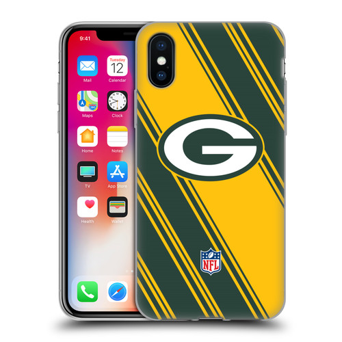 NFL Green Bay Packers Artwork Stripes Soft Gel Case for Apple iPhone X / iPhone XS