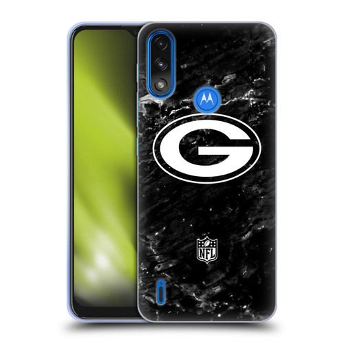 NFL Green Bay Packers Artwork Marble Soft Gel Case for Motorola Moto E7 Power / Moto E7i Power