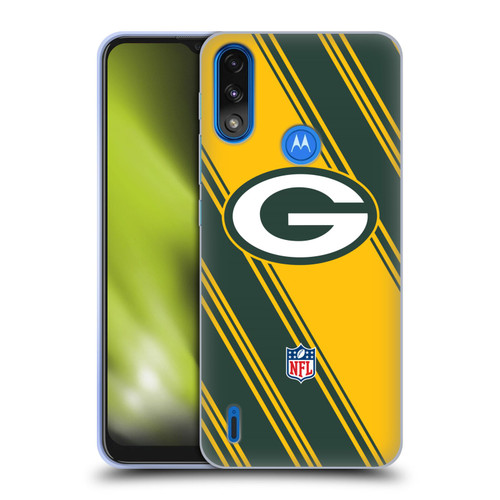 NFL Green Bay Packers Artwork Stripes Soft Gel Case for Motorola Moto E7 Power / Moto E7i Power