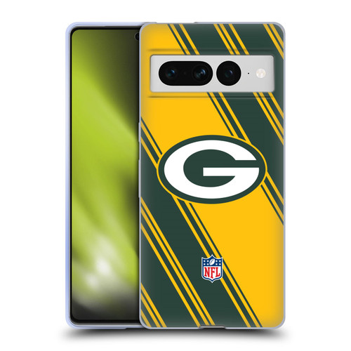 NFL Green Bay Packers Artwork Stripes Soft Gel Case for Google Pixel 7 Pro