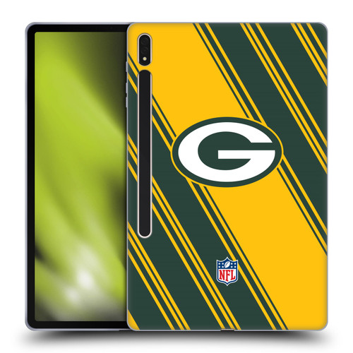 NFL Green Bay Packers Artwork Stripes Soft Gel Case for Samsung Galaxy Tab S8 Plus