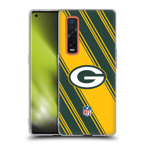 NFL Green Bay Packers Artwork Stripes Soft Gel Case for OPPO Find X2 Pro 5G