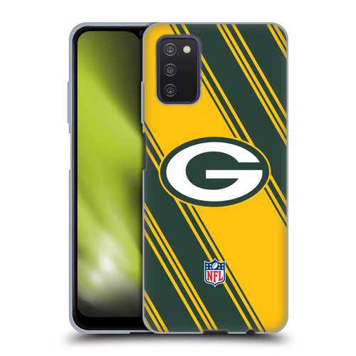 NFL Green Bay Packers Artwork Stripes Soft Gel Case for Samsung Galaxy A03s (2021)