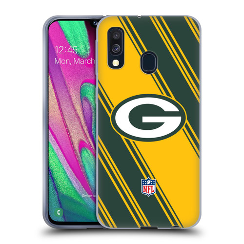NFL Green Bay Packers Artwork Stripes Soft Gel Case for Samsung Galaxy A40 (2019)