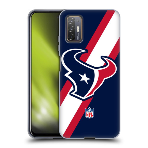 NFL Houston Texans Logo Stripes Soft Gel Case for HTC Desire 21 Pro 5G