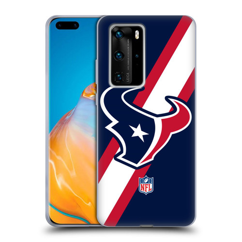 NFL Houston Texans Logo Stripes Soft Gel Case for Huawei P40 Pro / P40 Pro Plus 5G