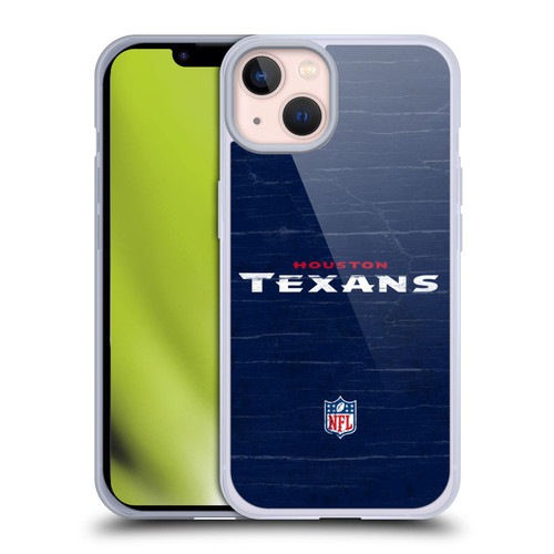 NFL Houston Texans Logo Distressed Look Soft Gel Case for Apple iPhone 13