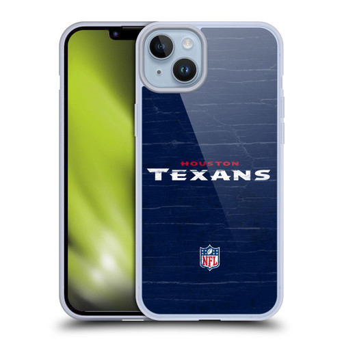 NFL Houston Texans Logo Distressed Look Soft Gel Case for Apple iPhone 14 Plus